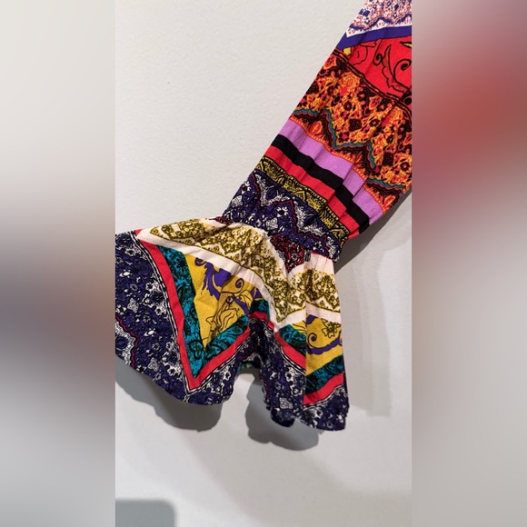 FREE PEOPLE MAXI DRESS WOMEN M Travel Vacation Boho Multicolor Button - Picture 10 of 16